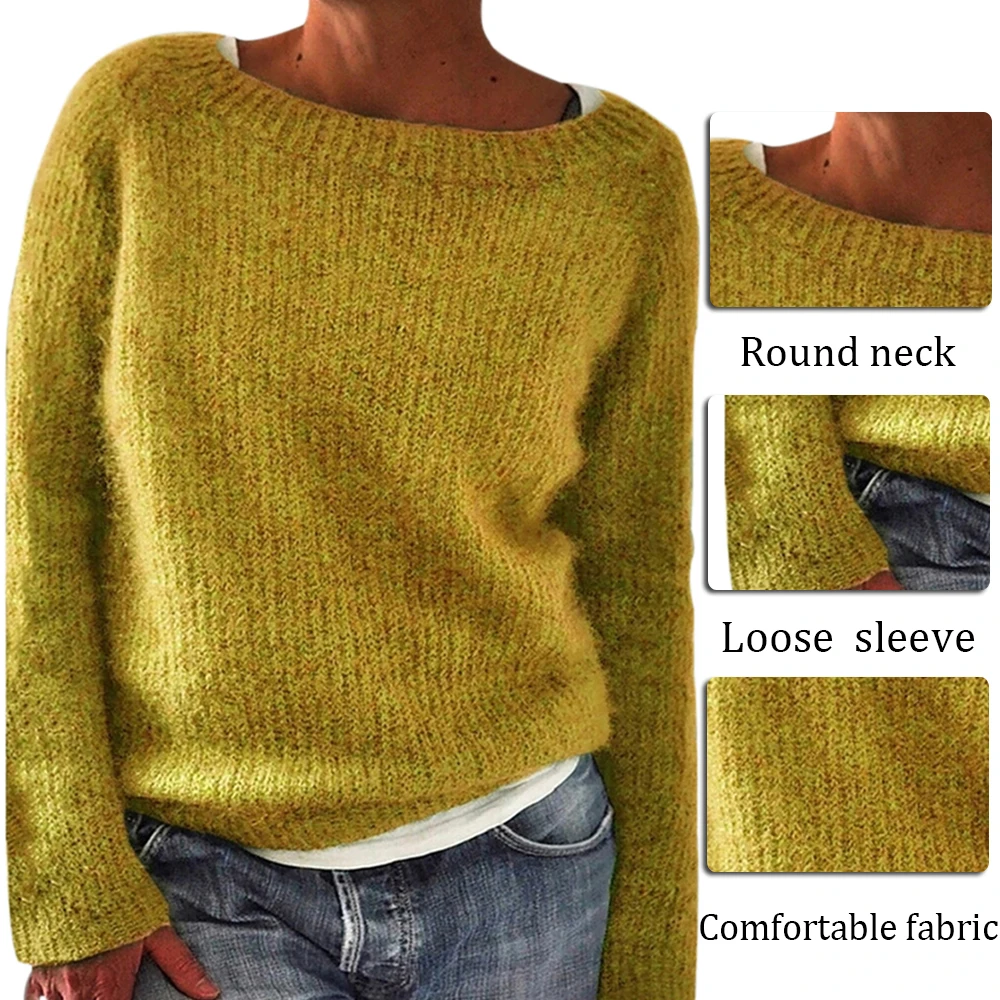 New Women Sweater Autumn Winter Clothes Solid O Neck Sweater Jumper Long-sleeved Knitted Pullovers Shirt Female Tops
New Women Sweater Autumn Winter Clothes Solid O Neck Sweater Jumper Long-sleeved Knitted Pullovers Shirt Female Tops