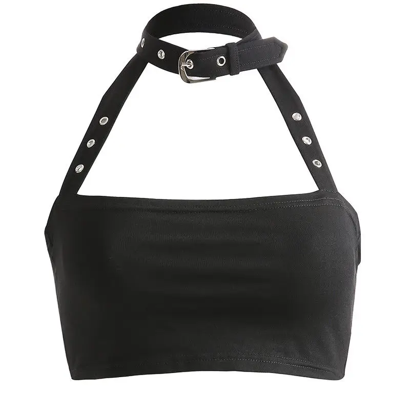 2021 Hot Sexy Women Summer Sleeveless Harajuku Short Vest+Necklace Crop Tops Black Gothic Tank Top Sleeveless Bandeau T-Shirt
2021 Hot Sexy Women Summer Sleeveless Harajuku Short Vest+Necklace Crop Tops Black Gothic Tank Top Sleeveless Bandeau T-Shirt