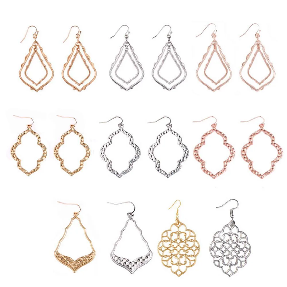 

ZWPON Baroque Teardrop Earrings for Women 2020 Hammered Metal Lattice Dangle Earrings Statement Trendy Jewelry Wholesale