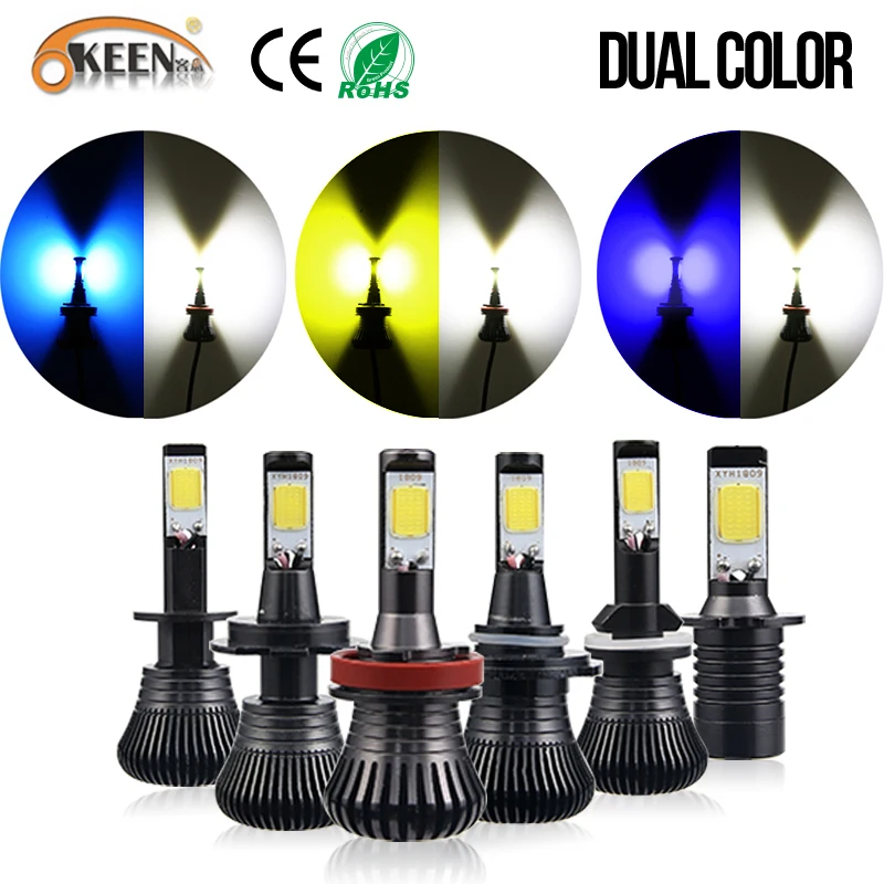 2Pcs 40W COB LED Fog Light Led DRL Bulb White Ice Blue Amber Dual Color LED H7 H11 9005/9006 H1 H3 880/881 Fog Lamp 12V
2Pcs 40W COB LED Fog Light Led DRL Bulb White Ice Blue Amber Dual Color LED H7 H11 9005/9006 H1 H3 880/881 Fog Lamp 12V