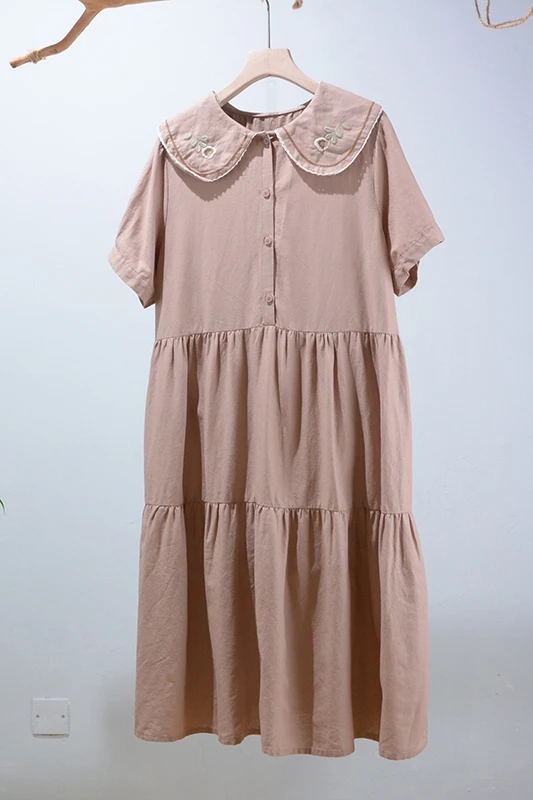 summer new short sleeve embroidery flower lapel dress women short sleeve sweet Japan style Preppy Dress
summer new short sleeve embroidery flower lapel dress women short sleeve sweet Japan style Preppy Dress