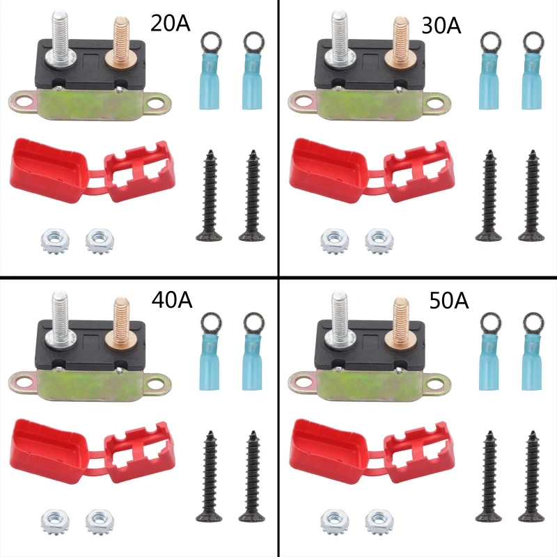 20A 30A 40A 50A Universal Automatic Auto Fuse Manual Reset Circuit Breaker Stud Bolt Protect Screw Kits with Cover
20A 30A 40A 50A Universal Automatic Auto Fuse Manual Reset Circuit Breaker Stud Bolt Protect Screw Kits with Cover
