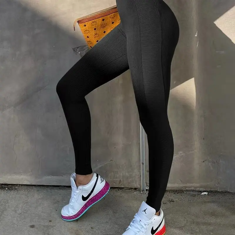 Woman Leggings Splicing Black Stretch Pants Daily Wear Sports Casual Ribbing Running Trousers M115
Woman Leggings Splicing Black Stretch Pants Daily Wear Sports Casual Ribbing Running Trousers M115