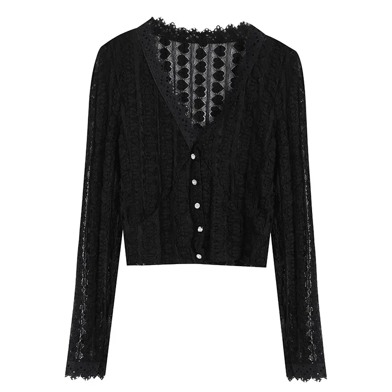Korean V-neck Ong Sleeve Crop Top Hipster Women's Clothing Spring Autumn Low-cut Black Blouses Sexy Club Slim Shirts Fashion Ins
Korean V-neck Ong Sleeve Crop Top Hipster Women's Clothing Spring Autumn Low-cut Black Blouses Sexy Club Slim Shirts Fashion Ins
