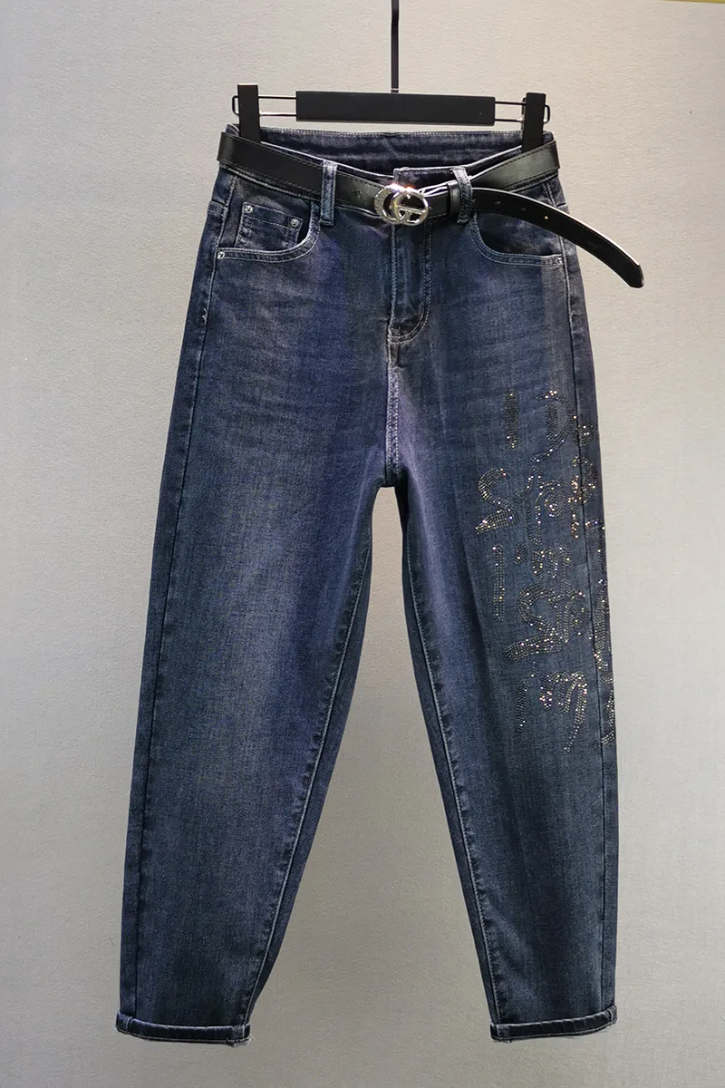 Jeans Women's 2020 Fall Winter New High Waist Loose Hot Drilling Jeans Harem Pants Cotton Stretch Jean Female Street Denim Pants
Jeans Women's 2020 Fall Winter New High Waist Loose Hot Drilling Jeans Harem Pants Cotton Stretch Jean Female Street Denim Pants