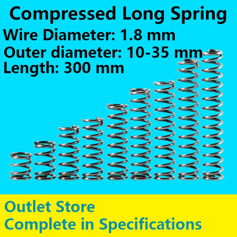 Return Spring Line Diameter 1.8mm, External diameter 10-19mm, Length 300mm Pressure Long Spring Compressed Long Spring Cash Sale
Return Spring Line Diameter 1.8mm, External diameter 10-19mm, Length 300mm Pressure Long Spring Compressed Long Spring Cash Sale