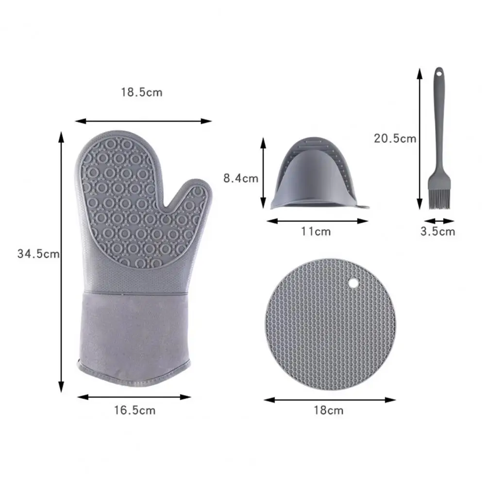 1 Set Multifunctional Heat Resistant Silicone Non-slip Durable Oven Pot Microwave Gloves Potholder Kitchen Oven Mitts Set
1 Set Multifunctional Heat Resistant Silicone Non-slip Durable Oven Pot Microwave Gloves Potholder Kitchen Oven Mitts Set