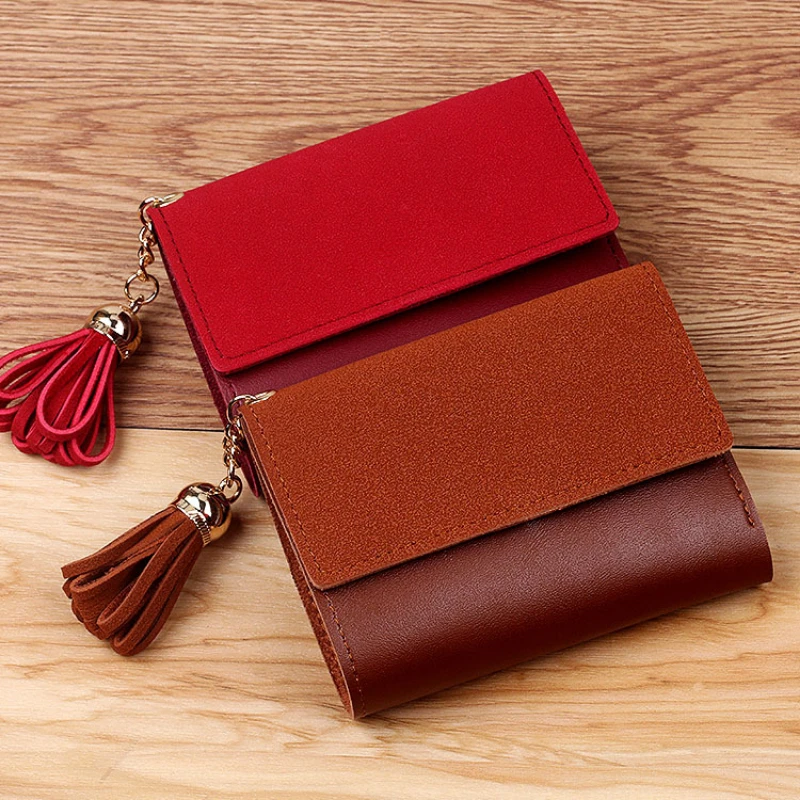 Frosted Women Short Wallets Tassel Small Handbags Mini Female Card Case Ladies Coin Purses with Soft Leather carteira feminina
Frosted Women Short Wallets Tassel Small Handbags Mini Female Card Case Ladies Coin Purses with Soft Leather carteira feminina