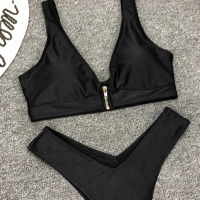 2021 Sexy Solid Bikini Set Women Swimsuit Deep V Swimwear Push Up Brazilian Zipper Bathing Suit Summer Beach Wear Swimming Suit
2021 Sexy Solid Bikini Set Women Swimsuit Deep V Swimwear Push Up Brazilian Zipper Bathing Suit Summer Beach Wear Swimming Suit