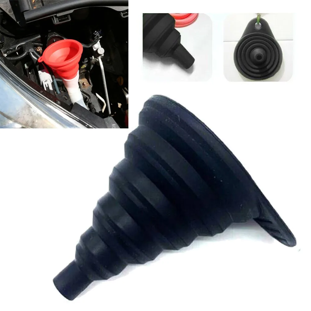 Universal Collapsible Silicone Car Funnel Auto Funnel Oil Fuel Gasoline Petrol Diesel Fluid Change Fill Black Silicone 7.5cmX8cm
Universal Collapsible Silicone Car Funnel Auto Funnel Oil Fuel Gasoline Petrol Diesel Fluid Change Fill Black Silicone 7.5cmX8cm