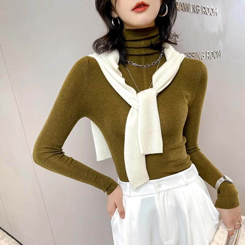 2021 New Turtleneck Worsted Wool Yarn Women's Full Sleeve Ribbed Pullover Slim Super Soft Finewool Spring Thin Sweater Fashion
2021 New Turtleneck Worsted Wool Yarn Women's Full Sleeve Ribbed Pullover Slim Super Soft Finewool Spring Thin Sweater Fashion