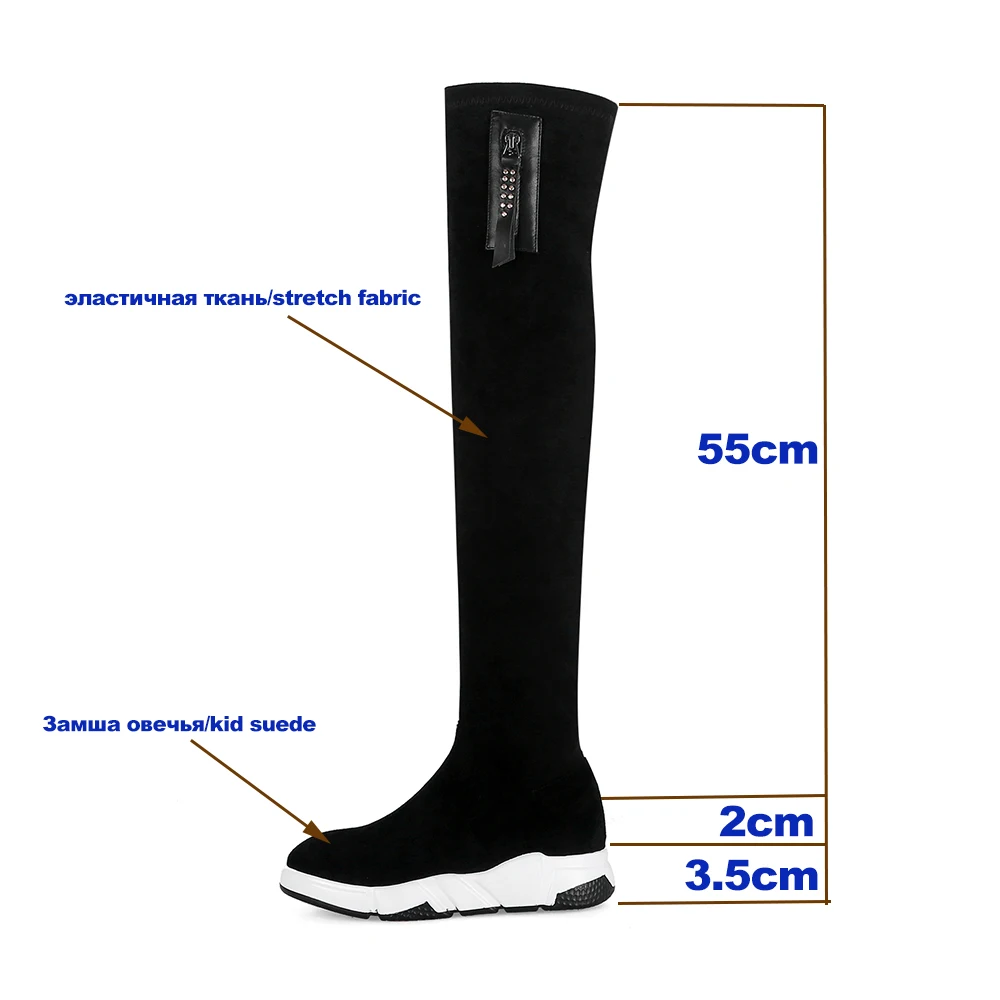 Aliona Shoo Platform Women Over The Knee High Boots Wedge Heels Winter Shoes Round Toe Sexy Elastic Fabric Women Boots Size 42
Aliona Shoo Platform Women Over The Knee High Boots Wedge Heels Winter Shoes Round Toe Sexy Elastic Fabric Women Boots Size 42