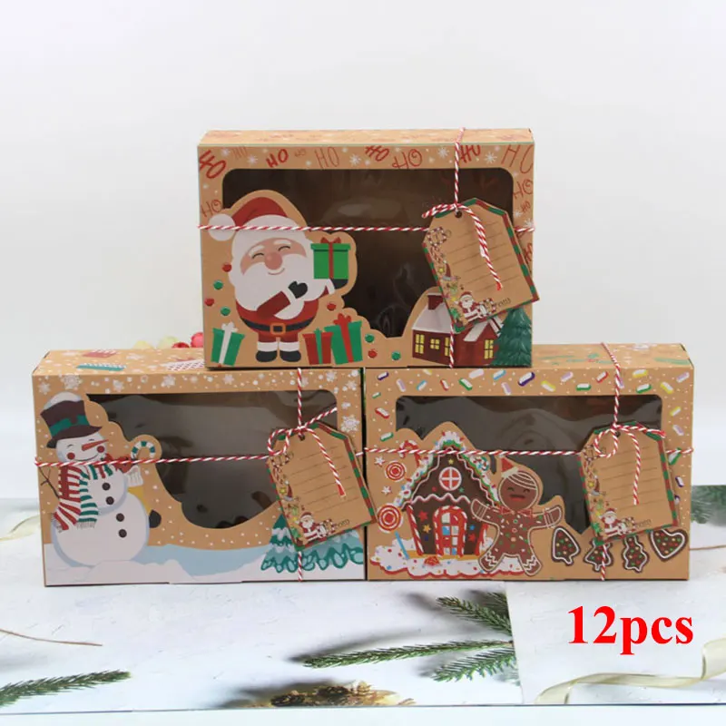 12PCS Christmas Cookie Boxes Bakery Gift Boxes European New Style Kraft Paper Box Kraft Paper Large Xmas Candy Box ookie Boxes
12PCS Christmas Cookie Boxes Bakery Gift Boxes European New Style Kraft Paper Box Kraft Paper Large Xmas Candy Box ookie Boxes