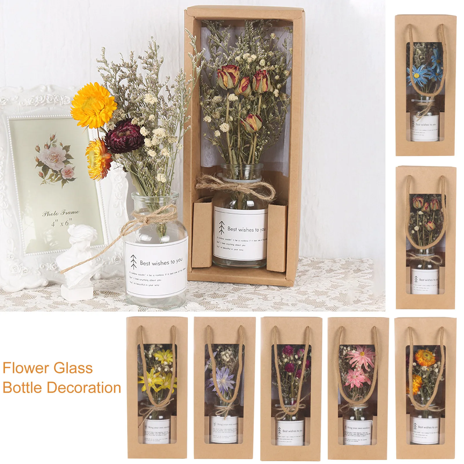 Flower Glass Bottle Decoration Innovative Plant Ornament Gifts Dried Flower Glass Decoration Home Decoration Artificial Flowers
Flower Glass Bottle Decoration Innovative Plant Ornament Gifts Dried Flower Glass Decoration Home Decoration Artificial Flowers