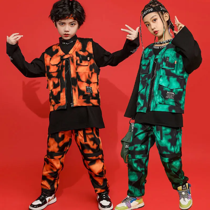Girls Hip Hop Boys Camouflage Vest Cargo Pant Street Dance Clothes Sets Kids Waistcoat Jazz Dancewear Child Streetwear Costumes
Girls Hip Hop Boys Camouflage Vest Cargo Pant Street Dance Clothes Sets Kids Waistcoat Jazz Dancewear Child Streetwear Costumes