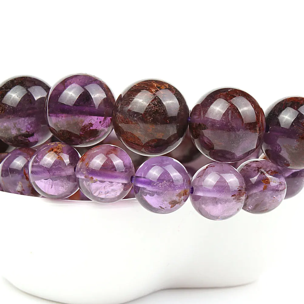 New Fashion Purple Phantom Bracelet Natural Stone Loose Beads 11 mm For Women Men Best Friend Birthday Holiday Gift | Украшения и