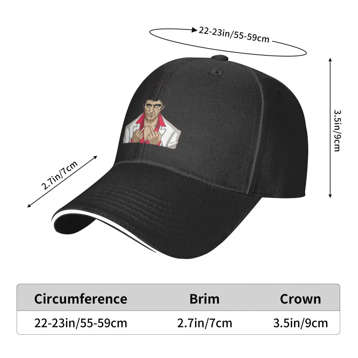 Scarface Men's New Baseball Cap Fashion Sun Hats Caps for Men and Women
Scarface Men's New Baseball Cap Fashion Sun Hats Caps for Men and Women