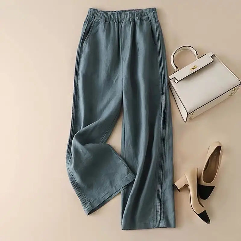 9031 Wide Leg Pants Women High Waist Summer Casual Fashion New Arrive 2021 Loose Thin Cotton And Linen Folds Elastic Trousers
9031 Wide Leg Pants Women High Waist Summer Casual Fashion New Arrive 2021 Loose Thin Cotton And Linen Folds Elastic Trousers