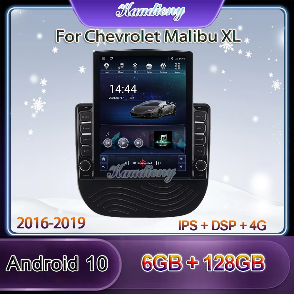 

Автомагнитола Kaudiony в стиле Tesla Android 10,0 для Chevrolet Malibu XL, автомобильный GPS-навигатор, автомобильный DVD мультимедийный плеер 4G 2016-2019
