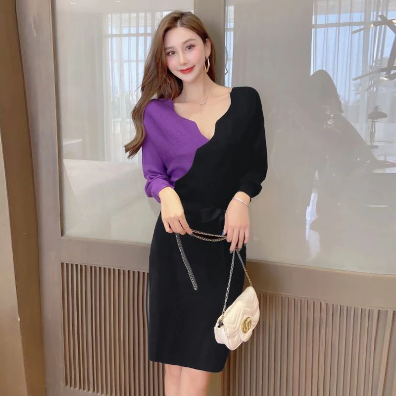 Knitted Dress Female Autumn And Winter New Hit Color V-Neck Batwing Sleeve Sexy Backless Sweater Dresses
Knitted Dress Female Autumn And Winter New Hit Color V-Neck Batwing Sleeve Sexy Backless Sweater Dresses