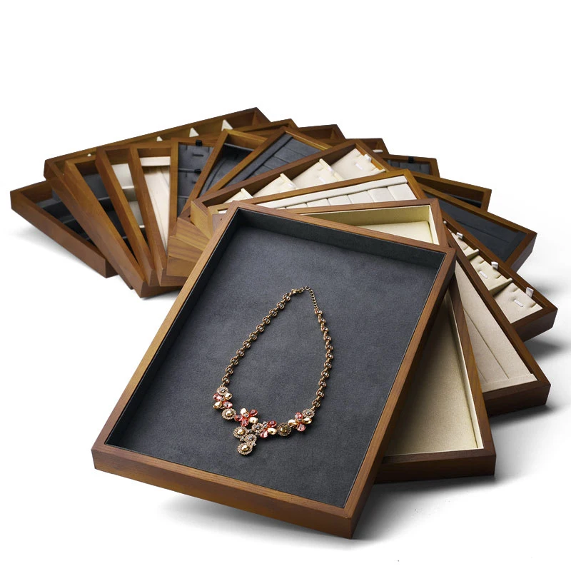 FANXI New Solid Wood Jewelry Display Tray Cream-white & Dark Grey Necklace Bracelet Ring Organizer Tray Jewelry Display Stand
FANXI New Solid Wood Jewelry Display Tray Cream-white & Dark Grey Necklace Bracelet Ring Organizer Tray Jewelry Display Stand