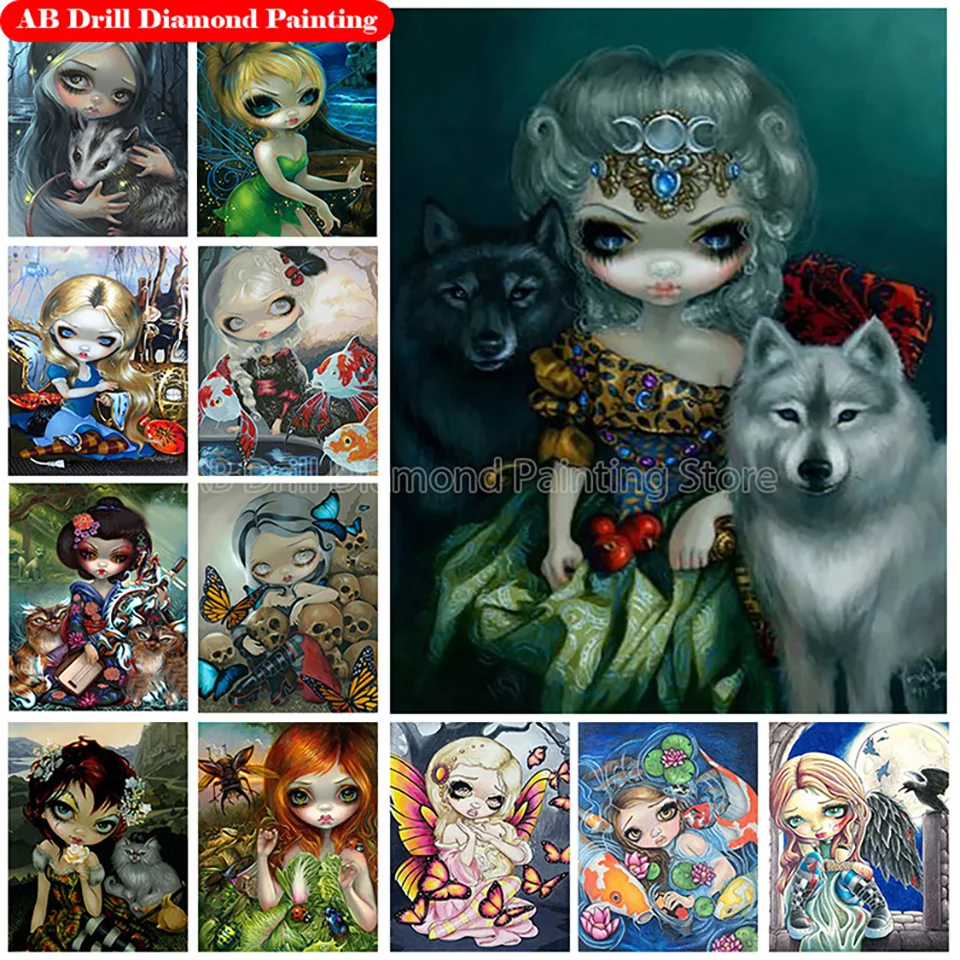 5D DIY Full Square Diamond AB Diamond Painting Kits Cartoon Girl Diamond Embroidery Animal Wolf Butterfly Fish Diamond Mosaic
5D DIY Full Square Diamond AB Diamond Painting Kits Cartoon Girl Diamond Embroidery Animal Wolf Butterfly Fish Diamond Mosaic