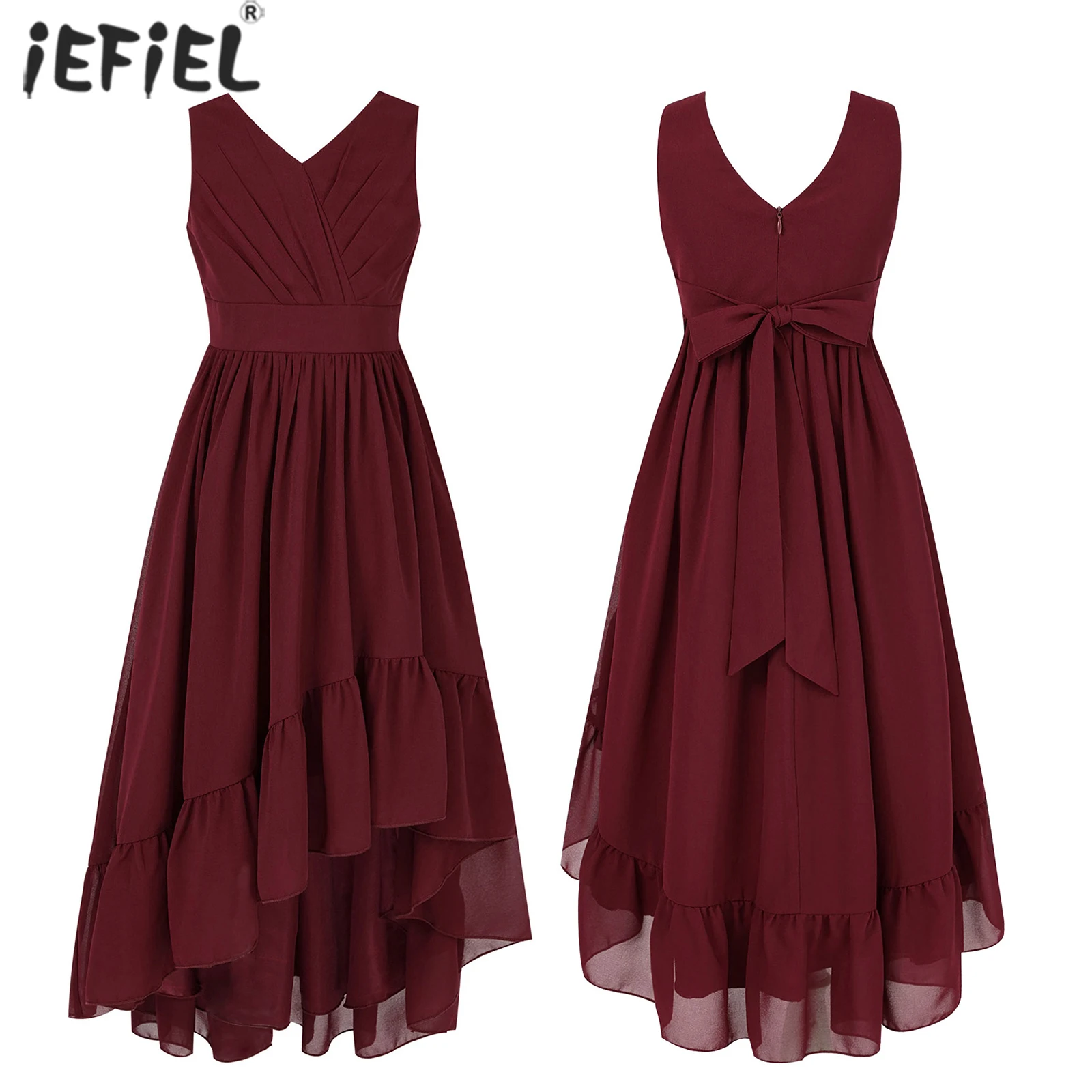 Chiffon Flower Girls Dresses Pleated Ruffle Sleeveless V Neck Wedding Birthday Party Dress Kids Girl Princess Pageant Dresses
Chiffon Flower Girls Dresses Pleated Ruffle Sleeveless V Neck Wedding Birthday Party Dress Kids Girl Princess Pageant Dresses