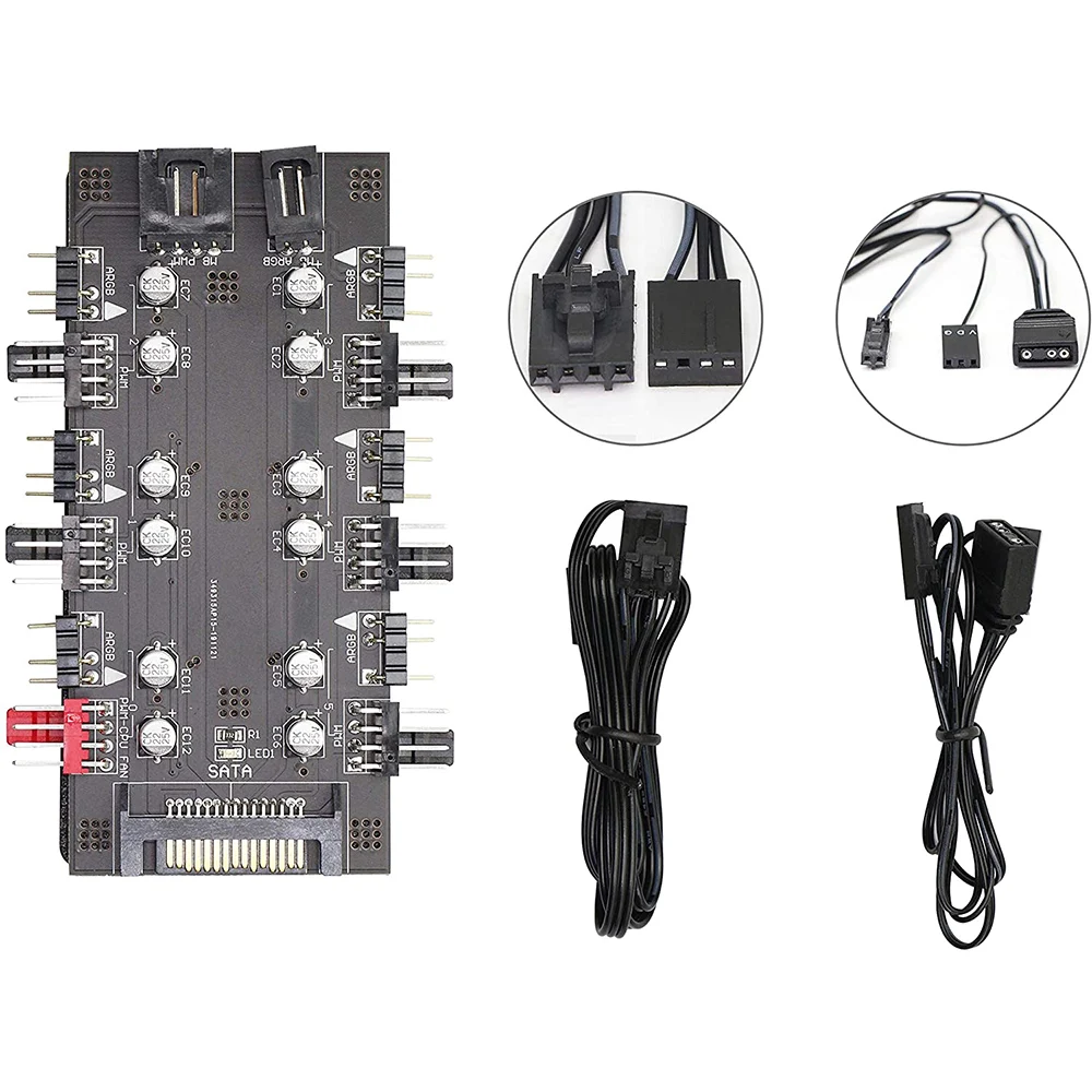 4Pin PWM/ARGB Cooling Fans Hub 1 To 6 Way Splitter Cable 12V Power Socket Adapter Card For Computer Motherboard Expand
4Pin PWM/ARGB Cooling Fans Hub 1 To 6 Way Splitter Cable 12V Power Socket Adapter Card For Computer Motherboard Expand