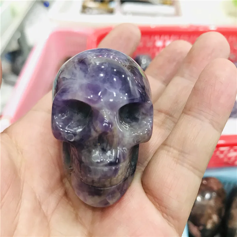 Healing Crystal Amethyst Skull Quartz Crystal Sculpture Natural Reiki Skull Gemstone Stone Home Collectible Figurines Decor
Healing Crystal Amethyst Skull Quartz Crystal Sculpture Natural Reiki Skull Gemstone Stone Home Collectible Figurines Decor