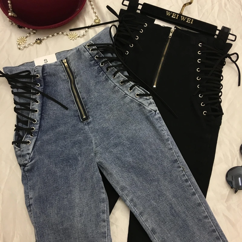 New Women Fashion New Jeans Ankle-length Pants Europe Hot Sale Lace-Up Bowknot Slim Pencil Pants Stylish Panter Female
New Women Fashion New Jeans Ankle-length Pants Europe Hot Sale Lace-Up Bowknot Slim Pencil Pants Stylish Panter Female