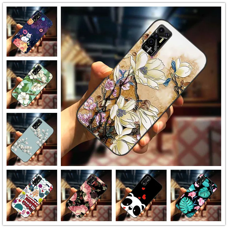 Для Tecno Pova 2 Чехол 3D Blossom Emboss силиконовый чехол для телефона s Мягкий рельефный Coques