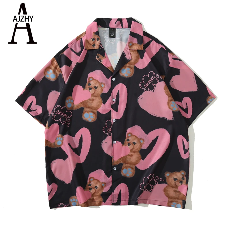 2021 Mens Oversize Hawaiian Shirts Bear Printed Turn-Down Collar Polo Shirt Unisex Hip Hop Streetwear Holiday Male Tropical Tops
2021 Mens Oversize Hawaiian Shirts Bear Printed Turn-Down Collar Polo Shirt Unisex Hip Hop Streetwear Holiday Male Tropical Tops
