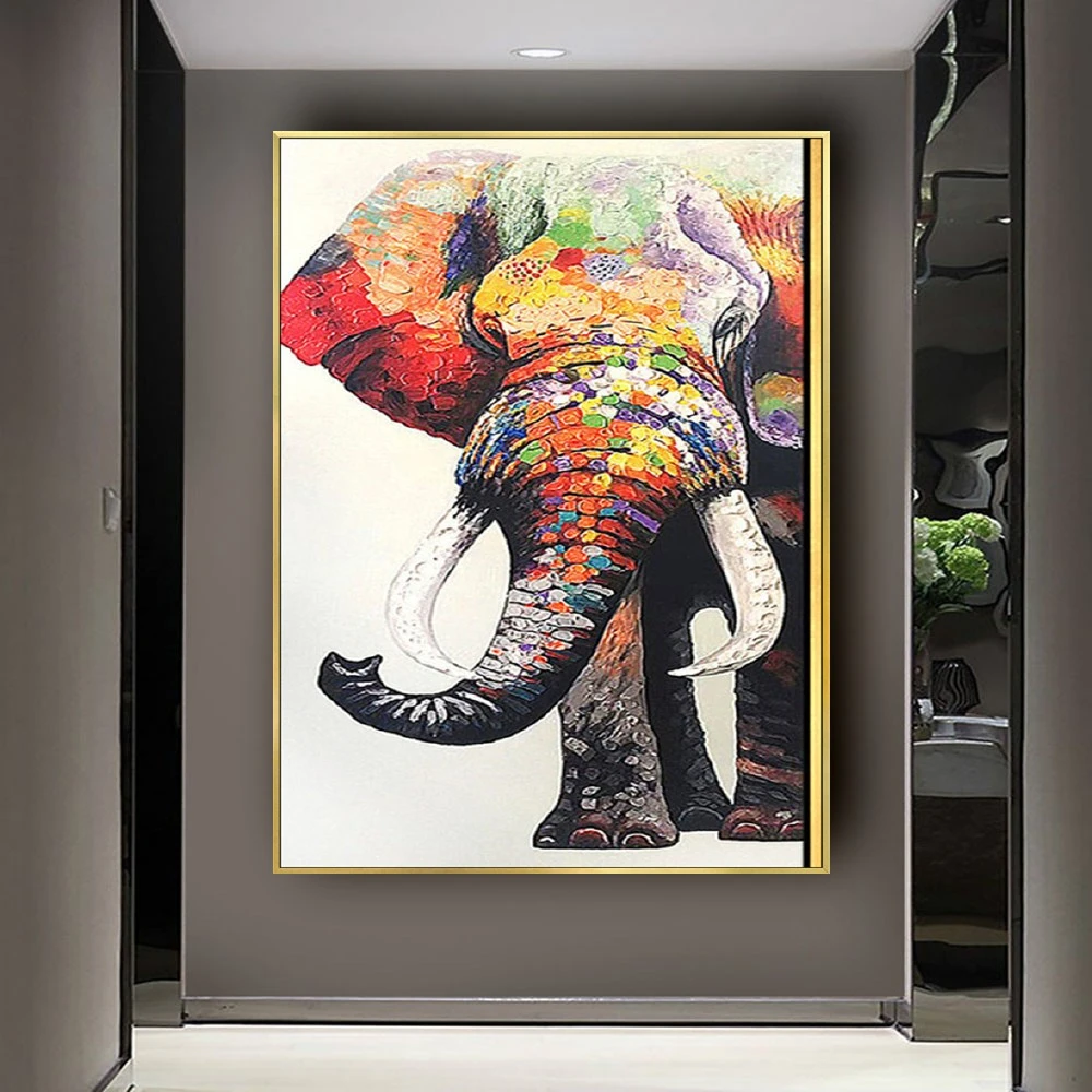 Hand Painted Oil Painting On Canvas Abstract Elephant Paintings Modern Decoration Wall Art Living Room Decor Picture no Framed
Hand Painted Oil Painting On Canvas Abstract Elephant Paintings Modern Decoration Wall Art Living Room Decor Picture no Framed