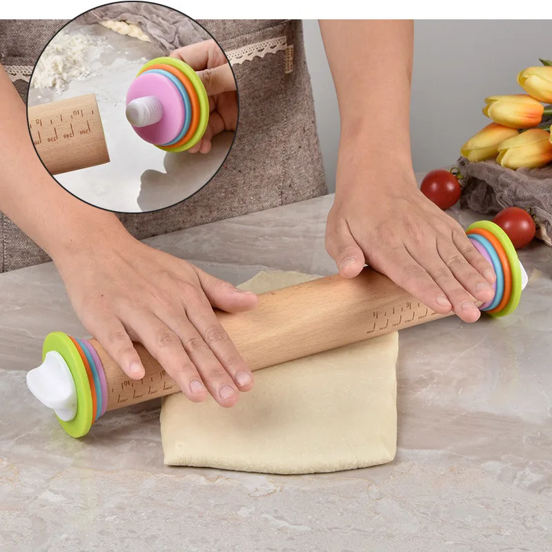 Adjustable Rolling Pin Wood Dough Roller Kitchen Baking Wooden Rolling Pin with Scaled Paste Pastry Tools Kitchen Accessories
Adjustable Rolling Pin Wood Dough Roller Kitchen Baking Wooden Rolling Pin with Scaled Paste Pastry Tools Kitchen Accessories