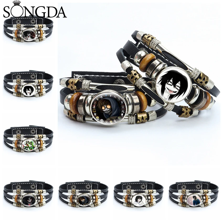 Anime Jeff and Jane The Killer Bracelet Creepypasta Creepy Pasta Ticci Toby Glass Dome Leather Bracelets Punk Cartoon Jewelry
Anime Jeff and Jane The Killer Bracelet Creepypasta Creepy Pasta Ticci Toby Glass Dome Leather Bracelets Punk Cartoon Jewelry