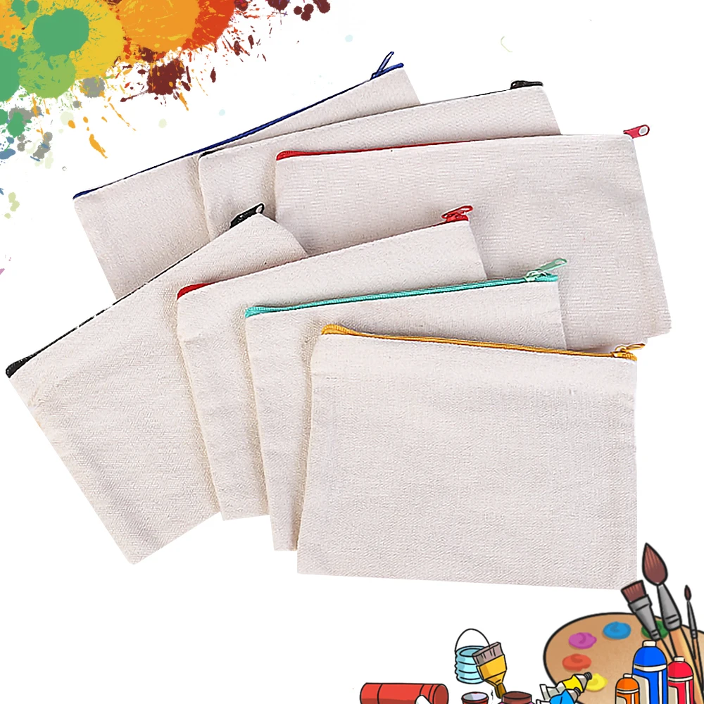 10pcs blank canvas cosmetic bags zipper bags pencil bags blank DIY craft pouches pencil case coin case customized canvas bag
10pcs blank canvas cosmetic bags zipper bags pencil bags blank DIY craft pouches pencil case coin case customized canvas bag