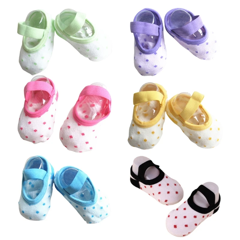 NonSlip Infant Toddler Ballet Style Baby Girl Socks for 9-32 Months, 6 Pairs