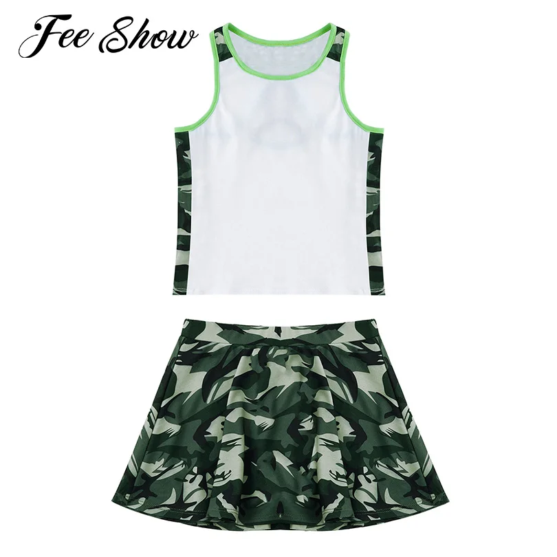 Kids Girls Sport Suit 2Pcs Outfits Sleeveless Racer Back Camouflage Print Vest and Skirt Set Sportswear for Tennis Golf Workout
Kids Girls Sport Suit 2Pcs Outfits Sleeveless Racer Back Camouflage Print Vest and Skirt Set Sportswear for Tennis Golf Workout