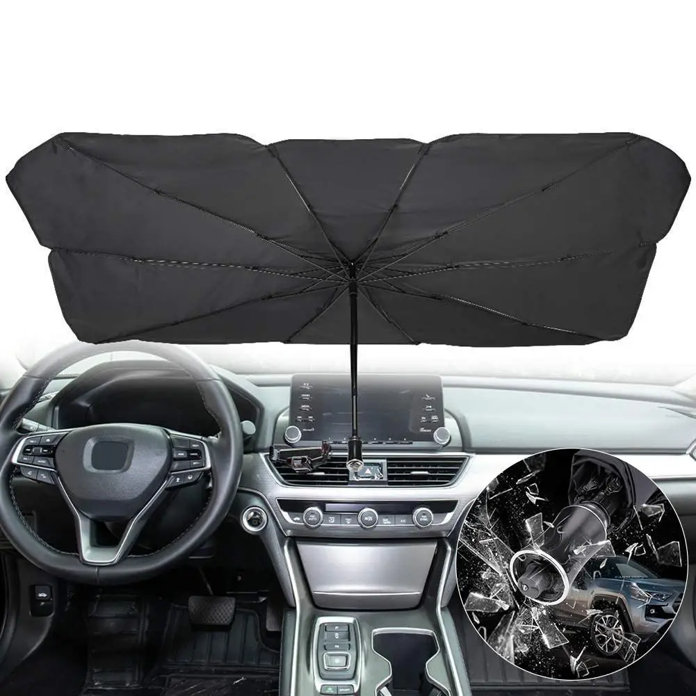 2-in-1 Car Auto Windshield Sun Shade Protection Umbrella Emergency Safety Hammer
2-in-1 Car Auto Windshield Sun Shade Protection Umbrella Emergency Safety Hammer