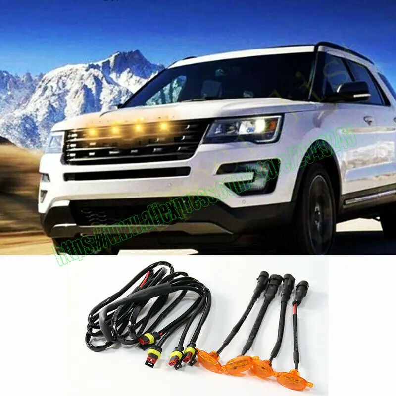 car accessories For Ford Explorer 2016-2019 Front Grille LED Light Raptor Style Grill Cover 4Pcs
car accessories For Ford Explorer 2016-2019 Front Grille LED Light Raptor Style Grill Cover 4Pcs
