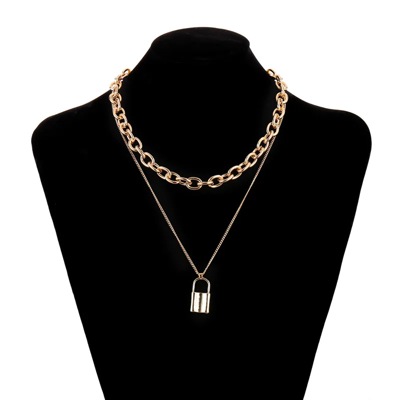New Classic Choker Padlock Pendant Necklace for Women Multi Layer Gold Silver Color Lock Necklaces Link Chain Collar Jewelry
New Classic Choker Padlock Pendant Necklace for Women Multi Layer Gold Silver Color Lock Necklaces Link Chain Collar Jewelry