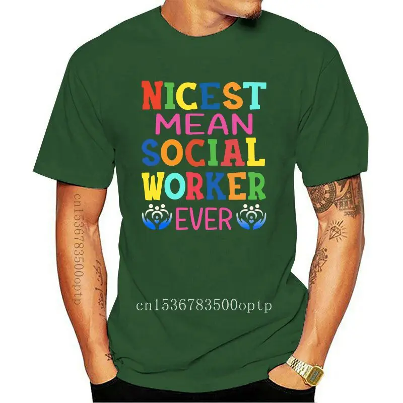 Новая стильная красивая футболка Nicest Mean Social Worker Ever Colors, Женская Классическая футболка с комиксами, Мужская футболка с коротким рукавом, Топ
Новая стильная красивая футболка Nicest Mean Social Worker Ever Colors, Женская Классическая футболка с комиксами, Мужская футболка с коротким рукавом, Топ