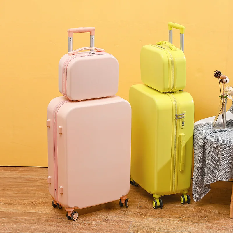 Luggage women's 24-inch and 20-inch Korean password pull-rod suitcase student portable boarding box.
Luggage women's 24-inch and 20-inch Korean password pull-rod suitcase student portable boarding box.