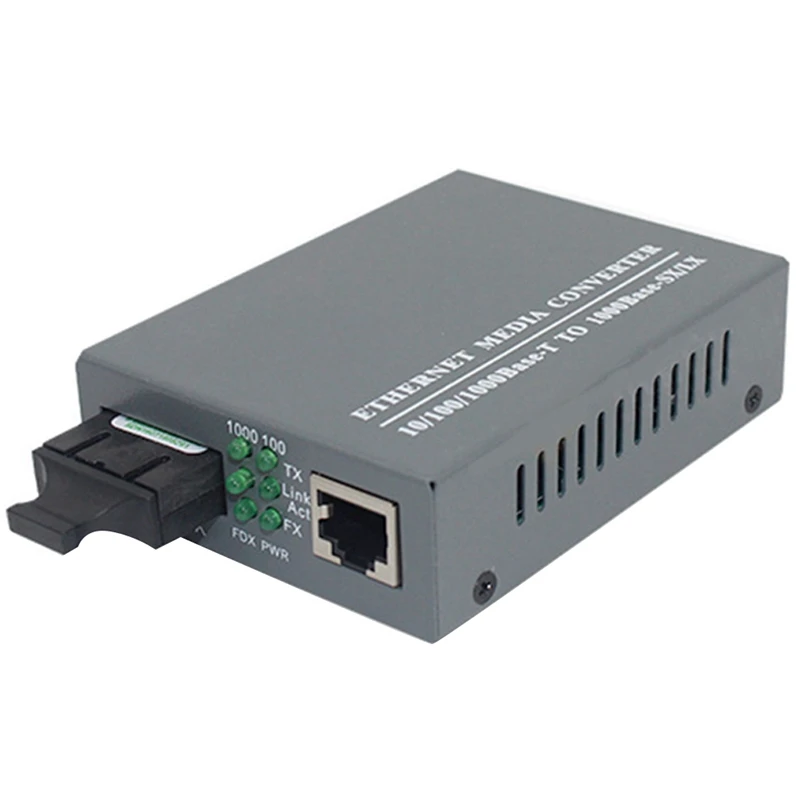 Gigabit Fiber Optic Media Converter 10/100/1000Mbps Single Mode Single Fiber SC Port External Power Supply, US Plug
Gigabit Fiber Optic Media Converter 10/100/1000Mbps Single Mode Single Fiber SC Port External Power Supply, US Plug