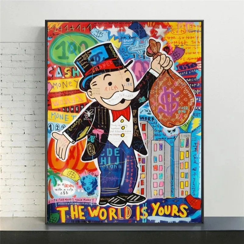 Graffiti Art Monopoly Canvas Painting Posters and Prints THE WORLD IS YOURS on The Wall Modern Art Wall Picture Home Decor
Graffiti Art Monopoly Canvas Painting Posters and Prints THE WORLD IS YOURS on The Wall Modern Art Wall Picture Home Decor