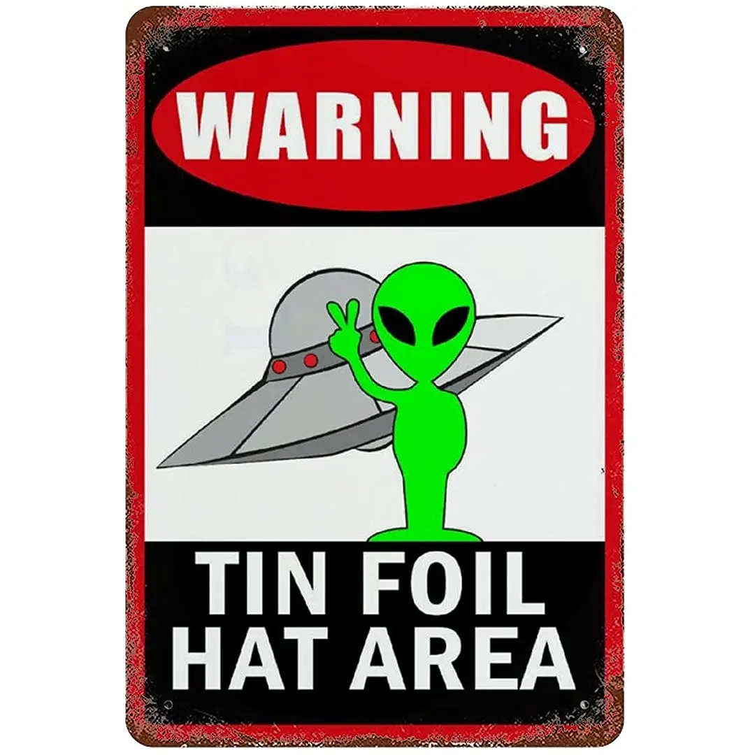 Metal Sign Pay Attention to Warning Tin Foll Hat Area Street Signs Aluminum Retro Weatherproof Horizontal Wall Decoration
Metal Sign Pay Attention to Warning Tin Foll Hat Area Street Signs Aluminum Retro Weatherproof Horizontal Wall Decoration