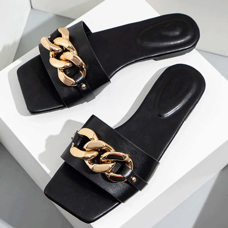 Women Slippers Fashion Chain Decoratie Vierkante Open Toe Teen Platte Outdoor Personality Street Punk Woman Shoes Dropshipping
Women Slippers Fashion Chain Decoratie Vierkante Open Toe Teen Platte Outdoor Personality Street Punk Woman Shoes Dropshipping
