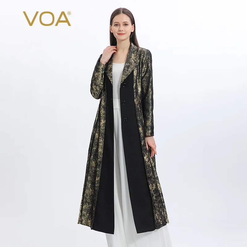 VOA Vintage Turn-down Collar Yarn-dyed Jacquard Silk Party Trench Coat Autumn Single Breasted Office Long Women Coats Chic FE206
VOA Vintage Turn-down Collar Yarn-dyed Jacquard Silk Party Trench Coat Autumn Single Breasted Office Long Women Coats Chic FE206