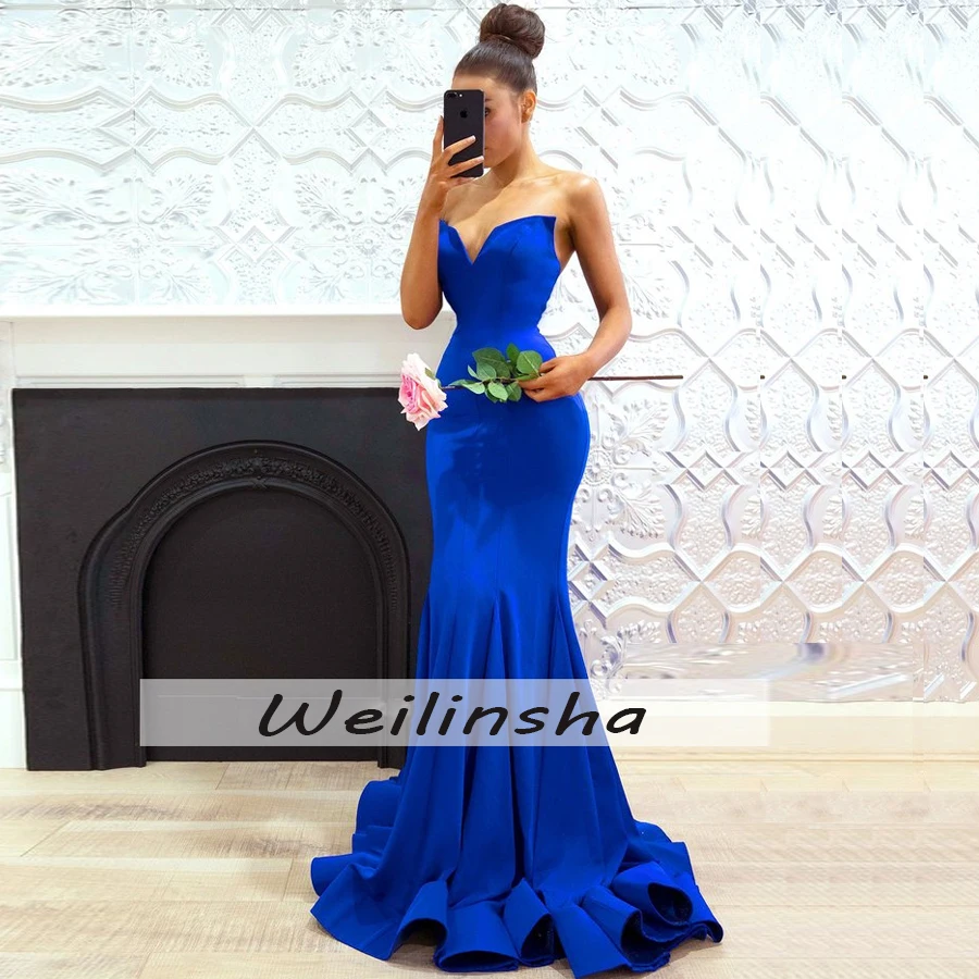 Weilinsha Royal Blue Mermaid Evening Dresses Sexy Sweetheart Sleeveless Ruffles Sweep Train Backless Prom Dress Party Gowns
Weilinsha Royal Blue Mermaid Evening Dresses Sexy Sweetheart Sleeveless Ruffles Sweep Train Backless Prom Dress Party Gowns
