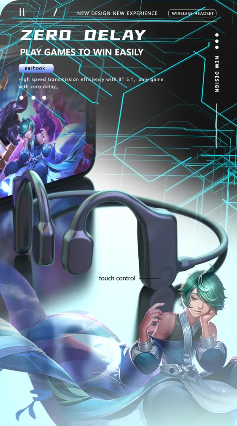 Bone Conduction Headphones Bluetooth 5.1 wireless Sports Earphone IPX5 Headset Stereo Hands-free with microphone For Running
Bone Conduction Headphones Bluetooth 5.1 wireless Sports Earphone IPX5 Headset Stereo Hands-free with microphone For Running